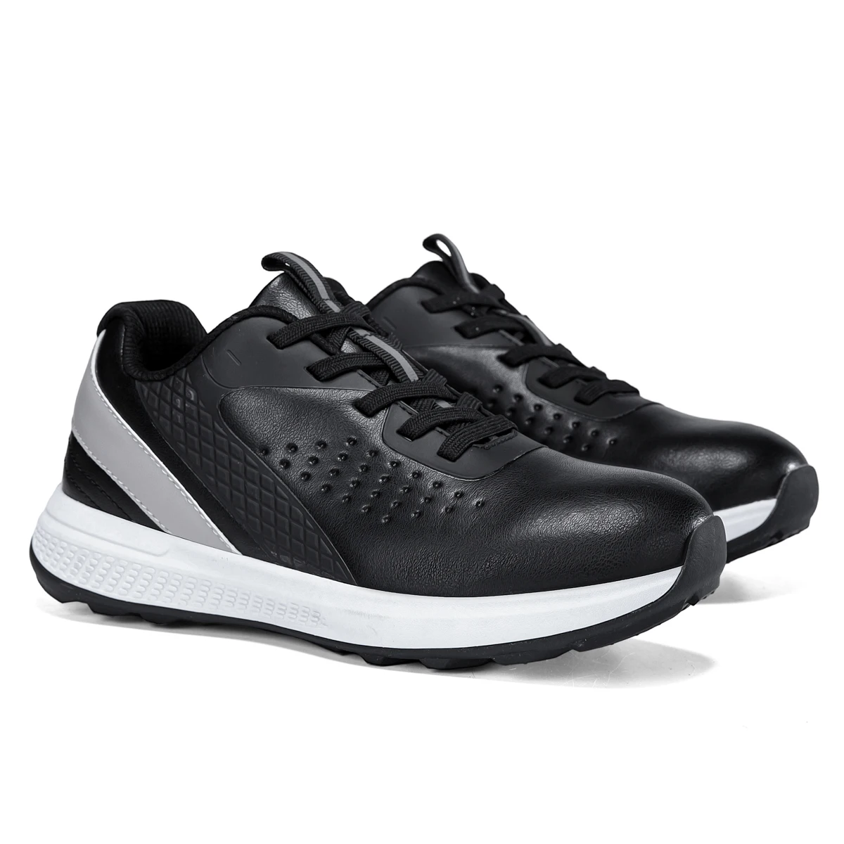 Men's Casual Golf Shoes Fixed Spikes Waterproof Breathable Caddies Shoes Lightweight Comfortable All-Season Golfing Footwear