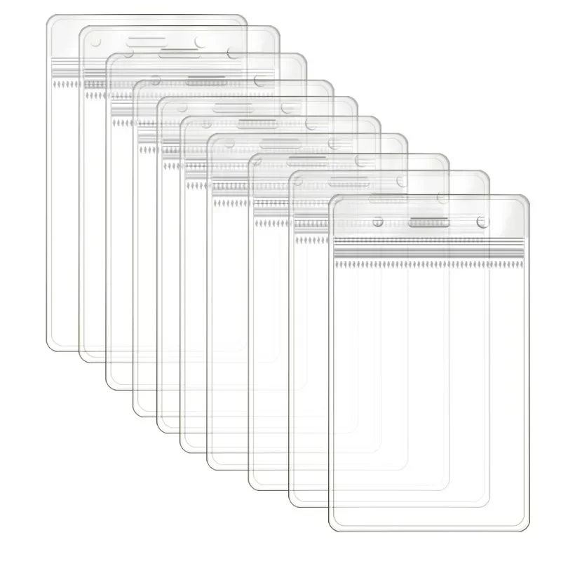 30-1Pc Transparent Vinyl Plastic ID Card Protector Case Bank Credit Card Protector ID Card Badge Holders Waterproof Storage Case 6