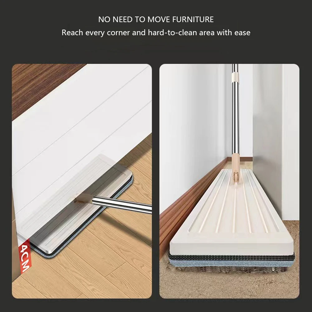 Squeeze Bathroom Floor Mop Multipurpose Floor Cleaning Cloth Pads Water Absorption Wet Mop with Bucket Household Cleaning Tool