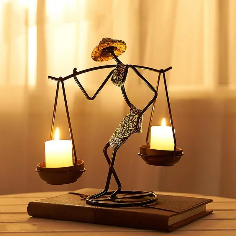 Creative Iron Candle Holder African Metal Candlesticks Wedding Christmas Decoration Home Table Living Room Ornaments 1