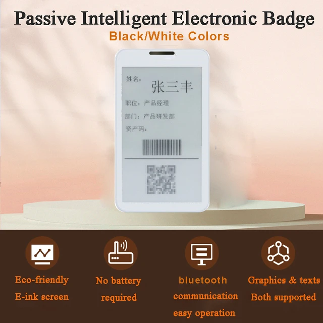 Student Sign In Sheetsmart E-name Badge For School & Office - Bluetooth,  3.7' E-paper, Id Card