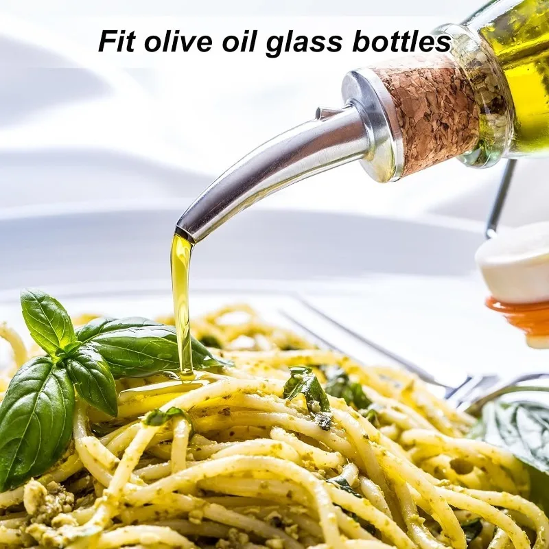Stainless Steel Bottle Pourers Auto Flip Olive Oil Spout Cork Design Wine Bottle Stoppers for Pours Liquid Olive Oil Wine