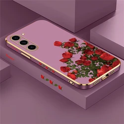 Elegant Red Rose Soft Phone Case Cover - S24 (Purple - 315)