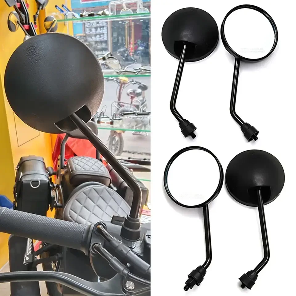 Universal Rounded Handlebar Mirror for Bikes, E-bikes, and Scooters (1 Pair)