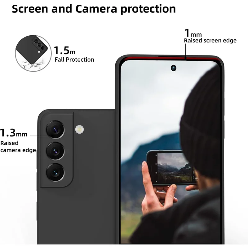 Premium Liquid Silicone Phone Case - Black TPU Protection Cover
