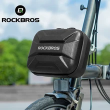 ROCKBROS 탄소 섬유 패턴 BMX 프론트 백, 하드 쉘 접이식 자전거 헤드 백, 방수 PU 휴대용 패키지, 사이클링 액세서리