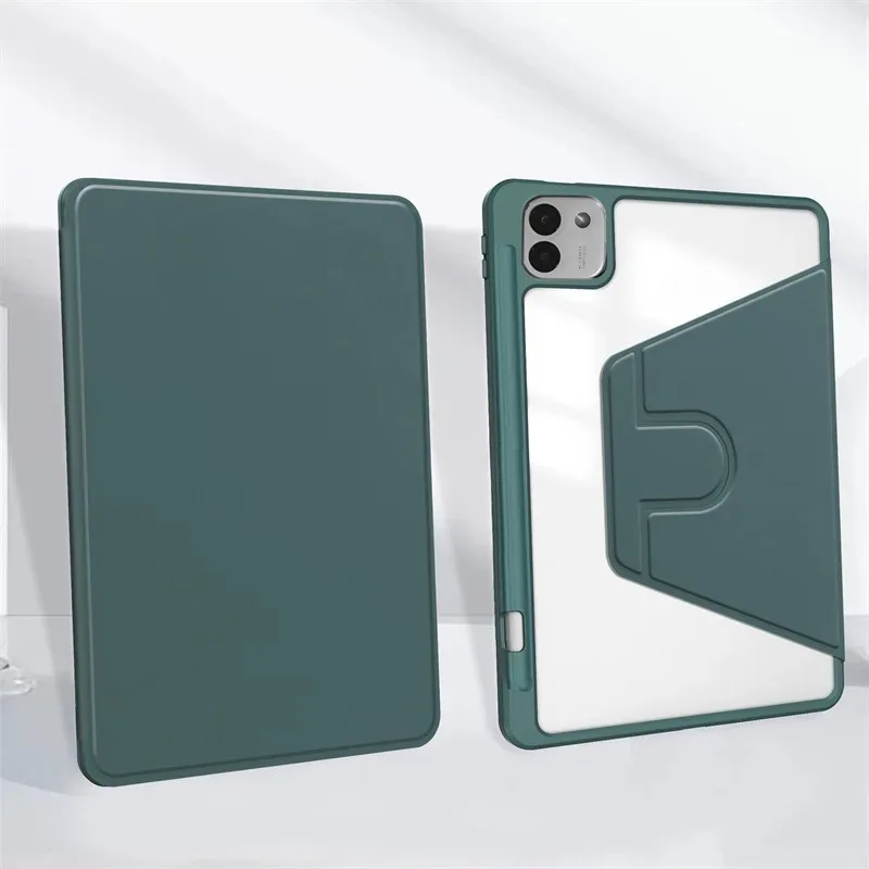Smart Rotating Acrylic Back Case with Pencil Slot
