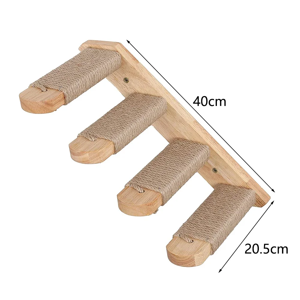Wall-Mounted Cat Climbing Shelf with Sisal Scratching Post and Sleeping Perch