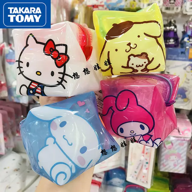TAKARA TOMY Cute Cartoon Hello Kitty Zipper Storage Bag Coin Purse Key Bag Small Pendant Bag 1