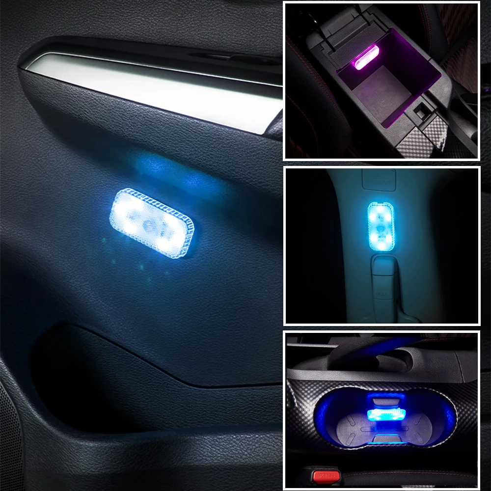 Touch Sensor Car Lighting Light Car Interior Atmosphere Light Mini Touch Roof Reading Lamp Car Styling Night Light USB Charging
