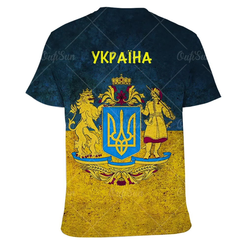Vintage 3D Printed T-Shirts for Men Ukrainian T Shirt Men Clothing New Flag Short Sleeves Summer Fashion O-Neck Harajuku Top Tee