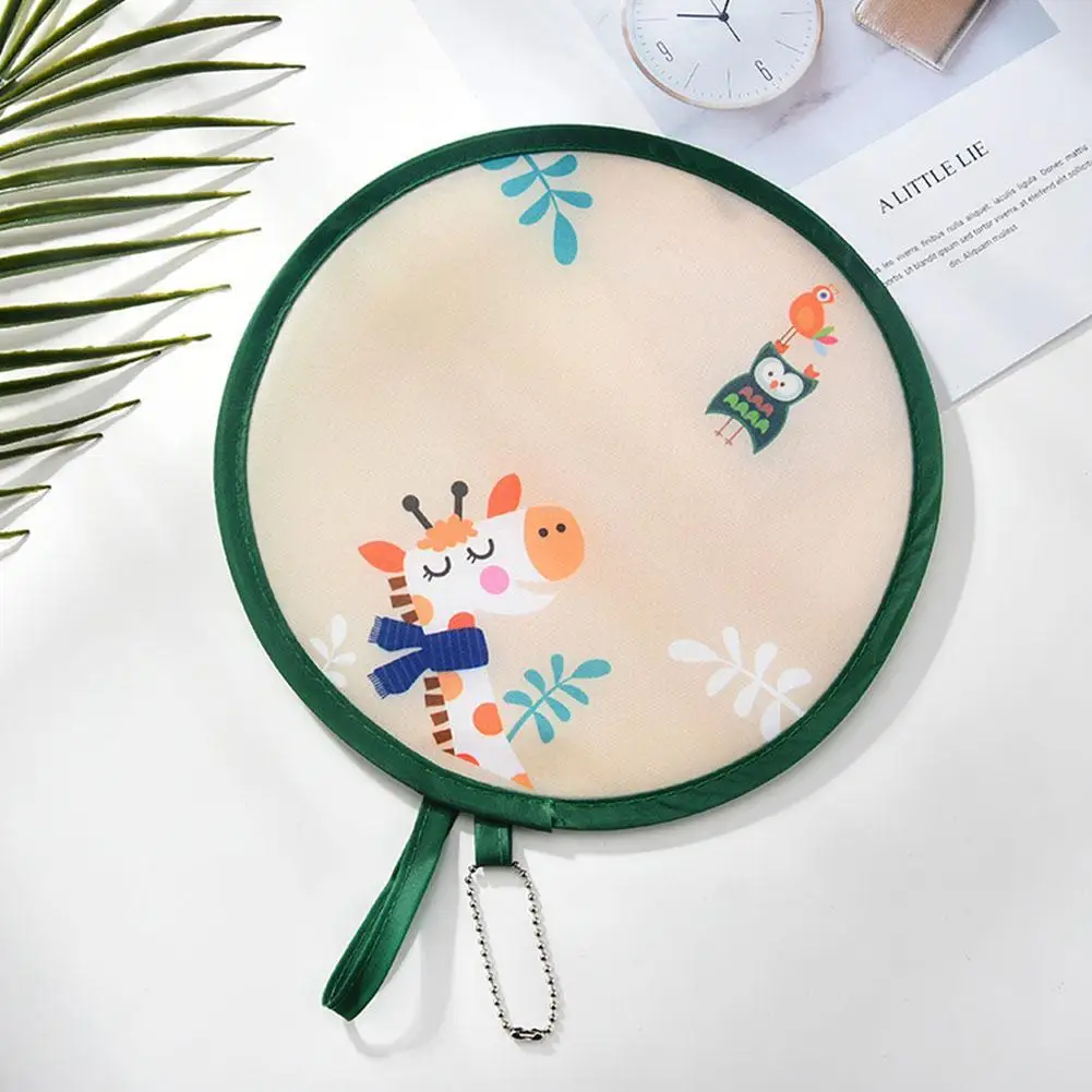 Mini Portable Folding Fan Portable Cartoon Pocket Cloth Creative Fans Embroidery Fan Foldable Gift Silk Round Flower R6O0 Portable Fan Folding Fan Hand Fan