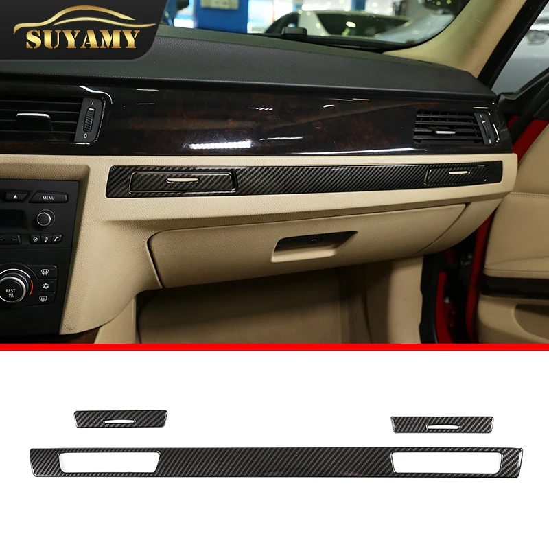 Car Co-Pilot Glove Box Water Cup Holder Panel Interior Strip Trim Paillettes Per Bmw Serie 3 E90 E92 E93 Accessori Interni Auto