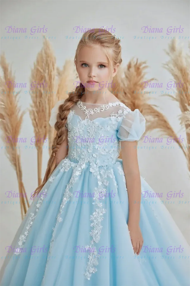Party Wear Princess 1st Birthday For Baby Girl Big Girl Dress Design  Elegant White Flower Girl