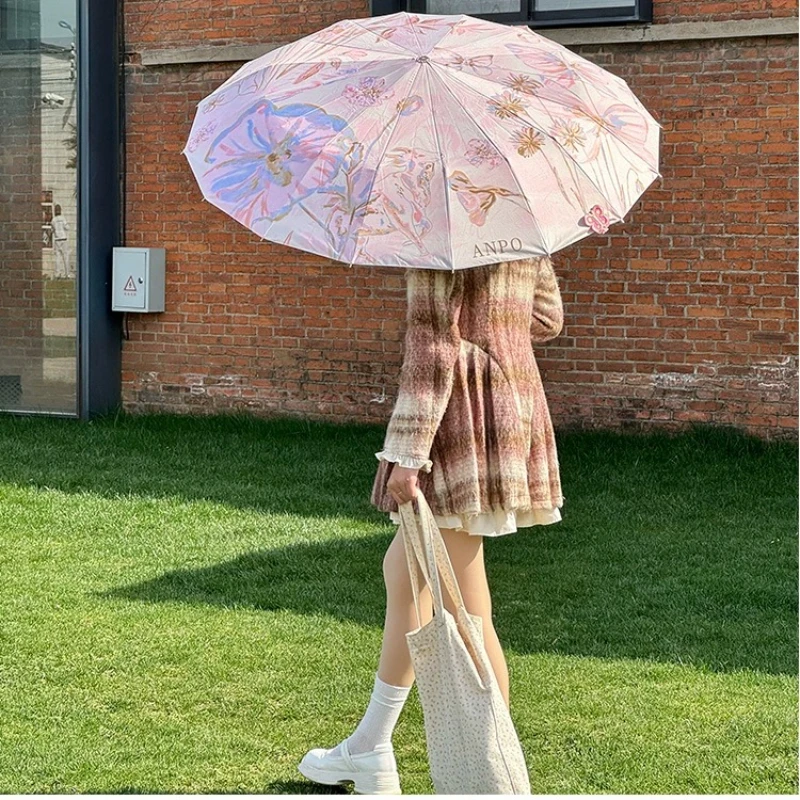 Waterproof Folding Sun Umbrella for UV Protection and Rain
