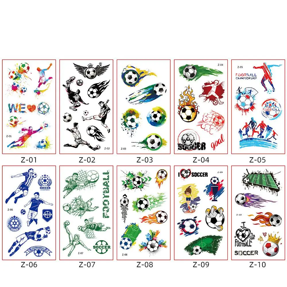 Tattoo Sticker Temporary Tattoos 10Pcs Sports Football Basketball Rugby Baseball Temporary Tattoo Stickers Baby Kid Body Waterproof Sticker Tattoos Sport Party