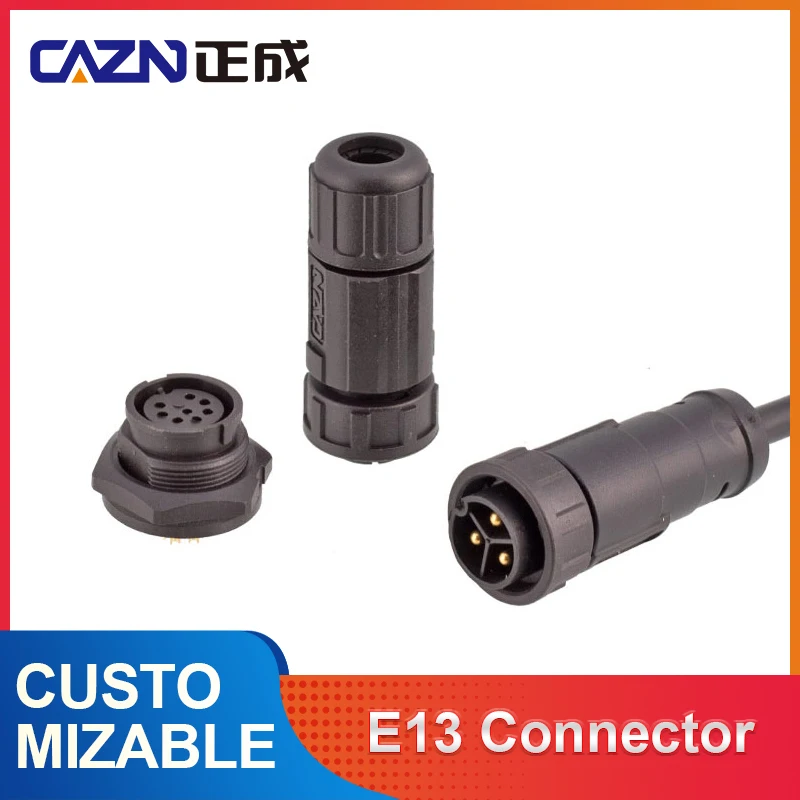 

CAZN E13 high current snap plug socket 20A 30A power battery 3 4-core 8-pin IP67/68 waterproof connector