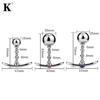 Rainbow Rose Gold Pink Small Medium Size Set Heart Shape Crystal Metal Anal Beads Butt Plug Jewelry Sex Toy For Female Male 6