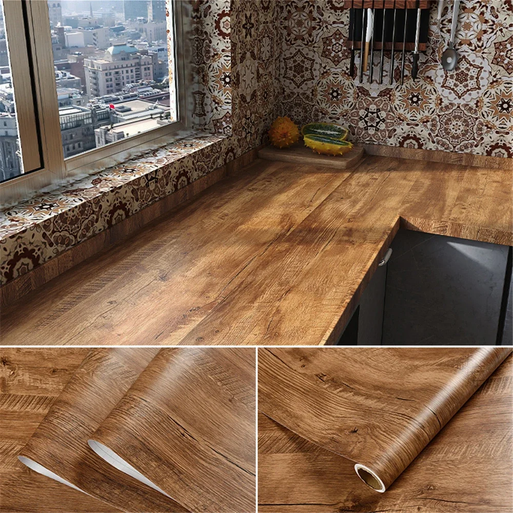Mate menta fondo pintado pintado look de madera grano papel autoadhesivo  para gabinetes muebles de cocina encimera -  España