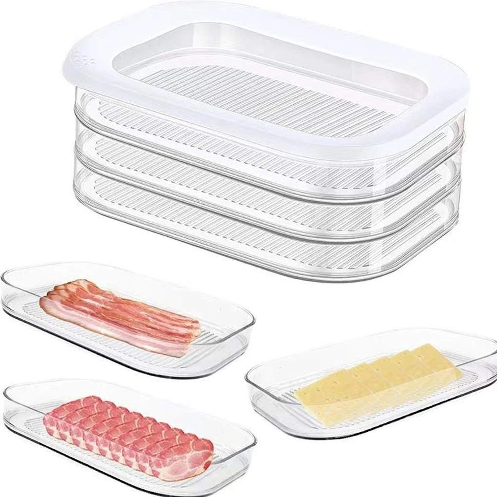 Stackable Fridge Meat Storage Container with Lid