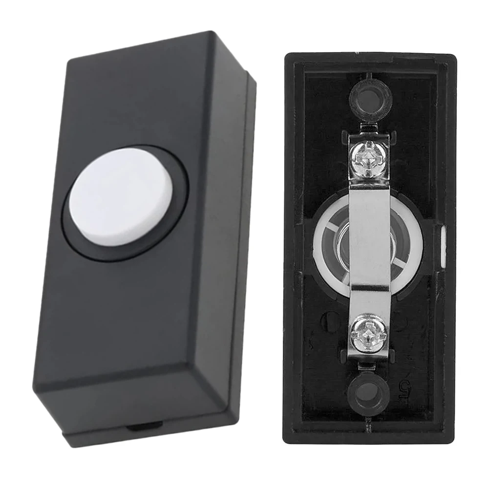 Door Bell Chime Black Door Bell Long-lasting Performance Reliable Performance 5.5*2.4*1.5 Cm Replacement Doorbell