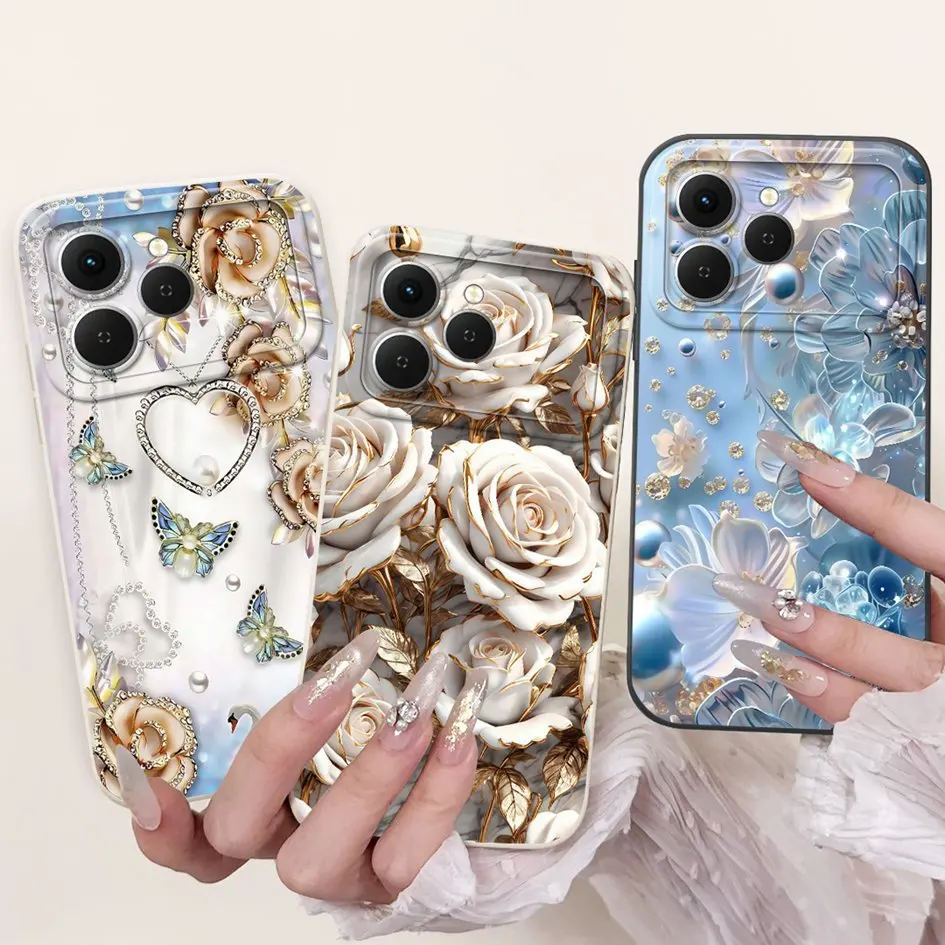 Tecno Spark 40 Cartoon Space Silicone Phone Case with Camera Protection