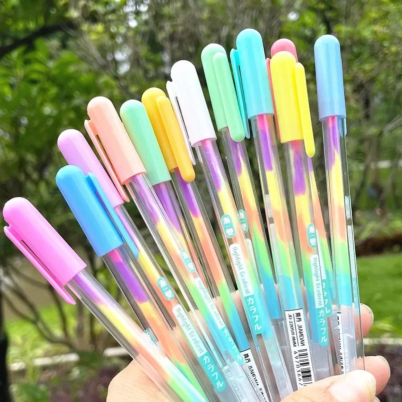 6pcs Sparkly Gel Pens Colors Fine Point Gradient Pens