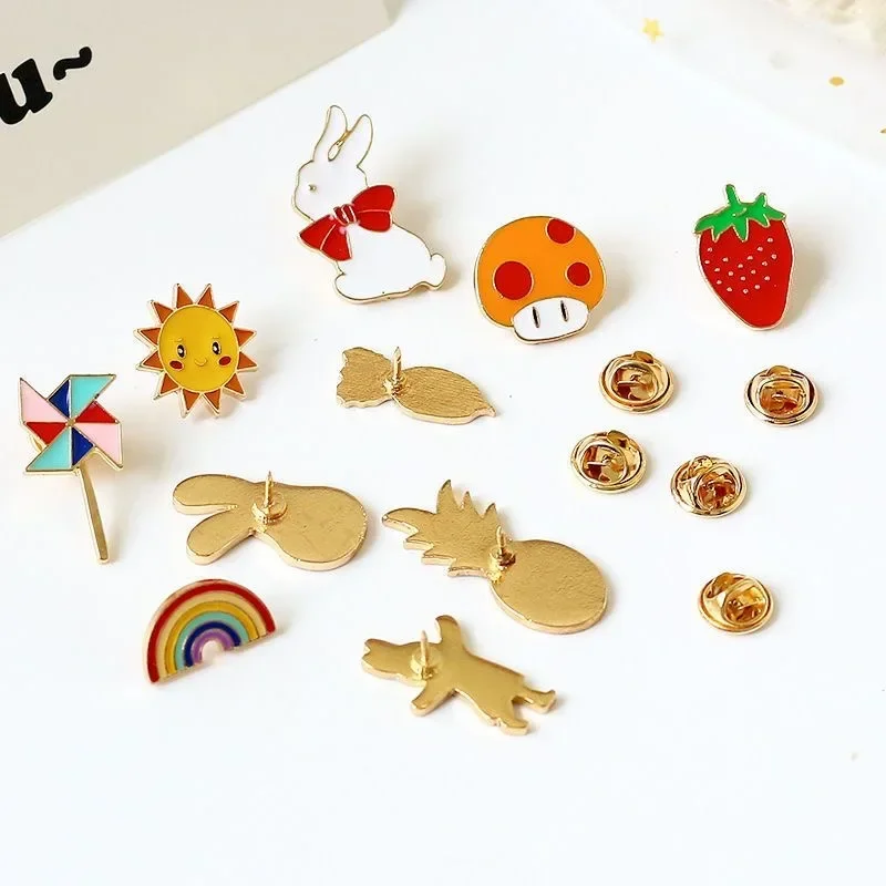 Enamel Badges Diversity Random Badges Animals Plants Metal Pins For Backpack Clothes Bag Hat Decor Jewelry Accessories 10-100PCS enamel badges,metal pins,badge brooches,art pins