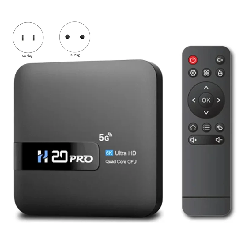 H20Pro Smart Android Tv Box Android 10 2Gb 16Gb 6K Lettore Multimediale Tv Box Android 2.4 E 5G Wifi Molto Veloce 1080P