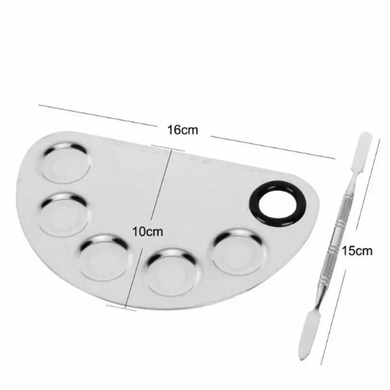 Stainless Steel Palette Watercolor Paints Makeup Face Palette Spatula Foundation Mixing Paints Oil