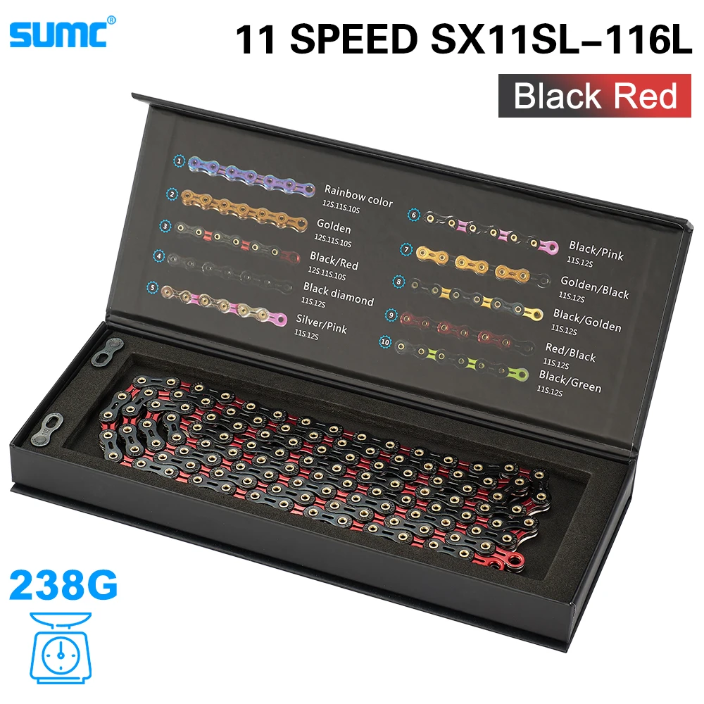 SUMC Bicycle Chain SX11SL 11Speed 116L MissingLink 11V Mountainbike/Road Bike Diamond Chain Bicycle Part Original box bicycle chains bicycle chain