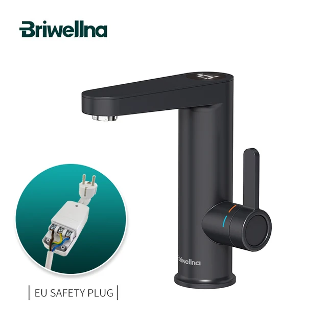 Chauffe-eau électrique Briwellna, robinet d'eau chaude 2 en 1, robinet de lavabo, chauffe-eau sans réservoir, chauffe-eau instantané 220V, robinet de chauffe-eau, prise UK 1
