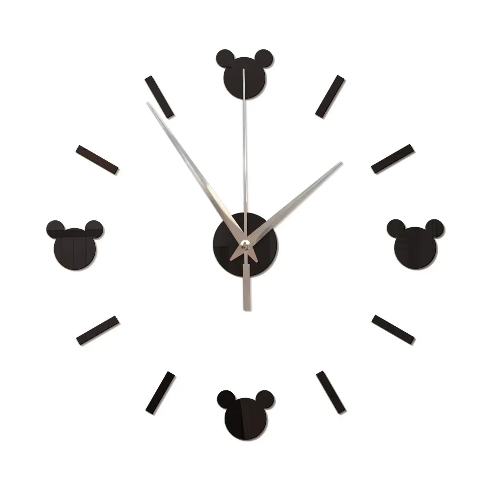 wall clock wall clock sticker Reloj De Pared Mirror Living Room Wall Clock 3D Mute Cartoon DIY Mickey Acrylic Wall Sticker Clocks Decoration Dining Decor