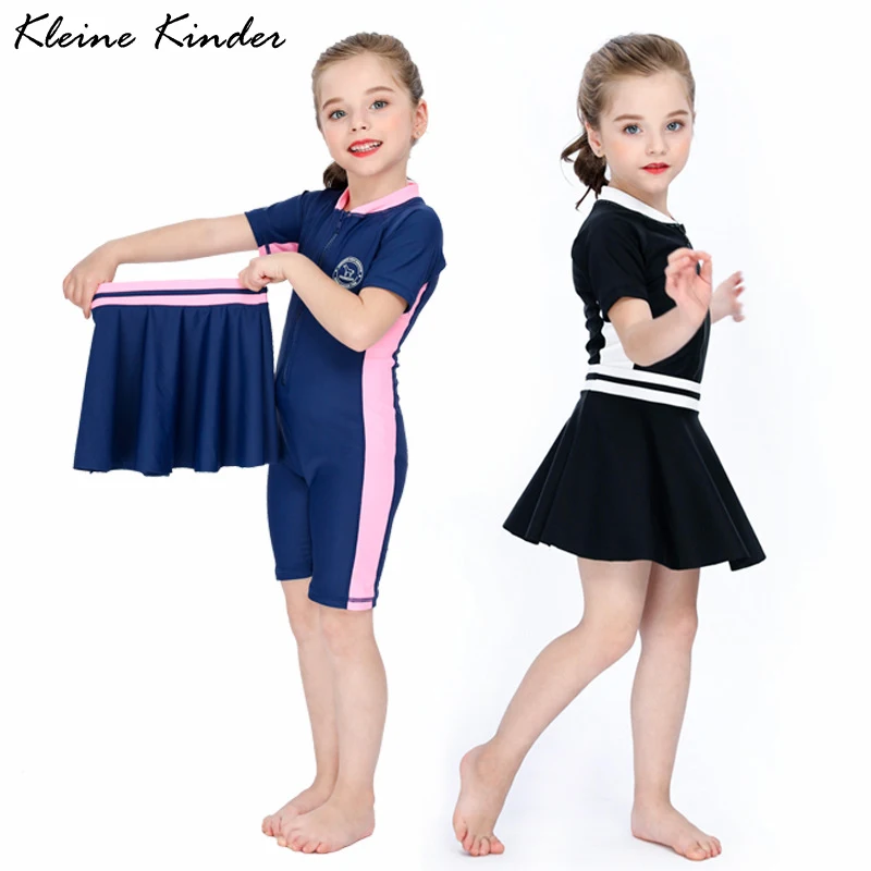 

Children's Gymnastic Swimwear With Skirt UPF50 UV Protection Girls' Sports Swimsuit Bathing Suit Kids Summer Beach Clothes Girl