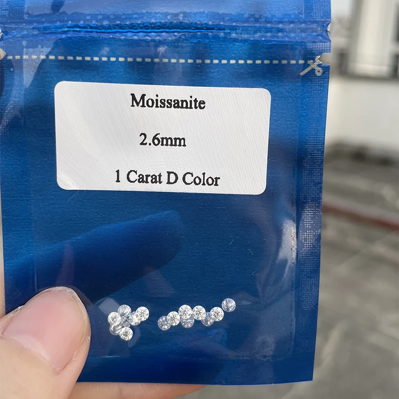 loose moissanite stones loose gemstone jewelry 1 Carat/Lot D Color Loose Moissanite Stones Small Size 0.8~3.0mm White Round Cut Rings Earrings Jewelry DIY Material