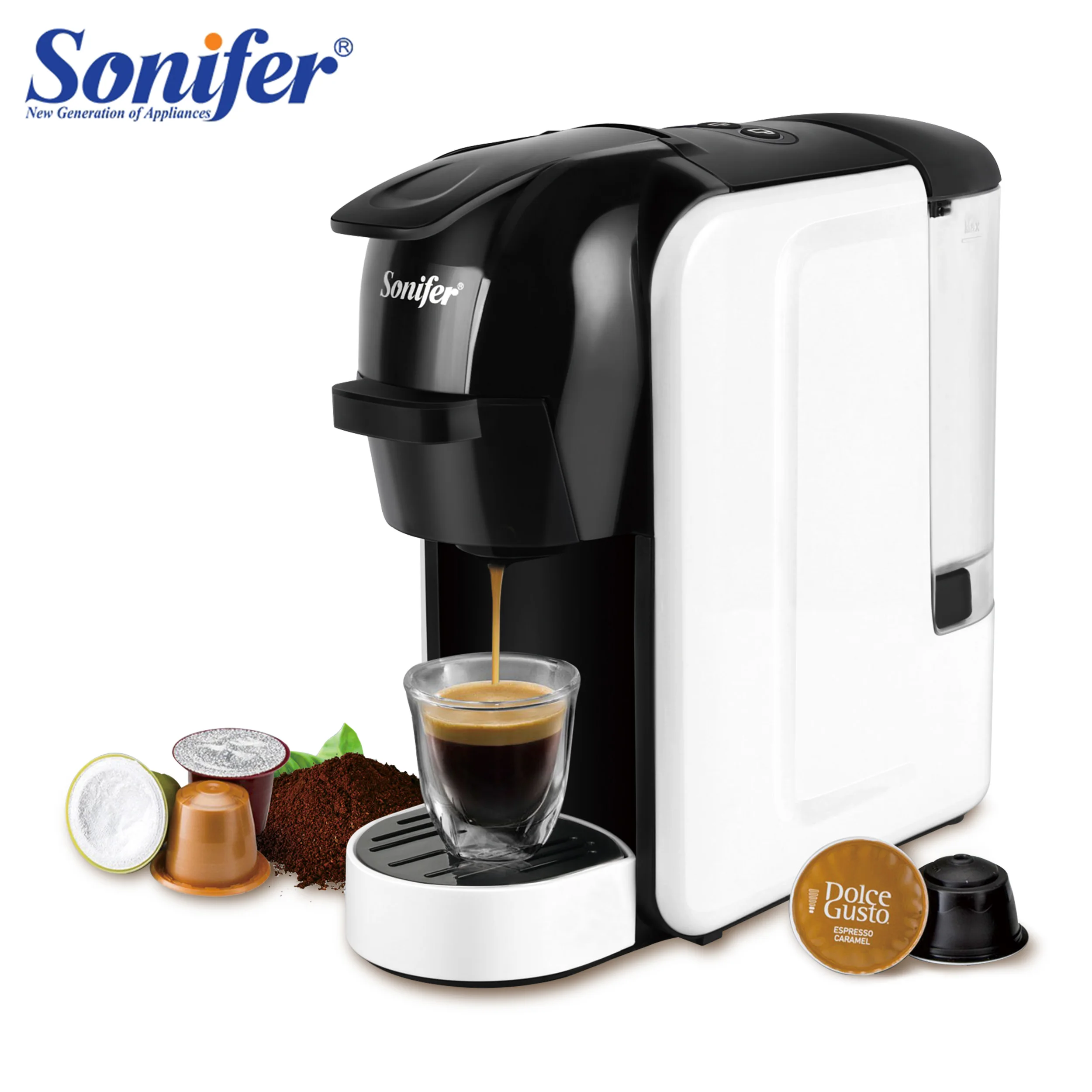 Macchina Da Caffè Espresso Capsula 19 Bar Caffettiera 3 In1 Capsula Multipla Per Dolce Gusto E Nespresso E Polvere Per Regalo Sonifer