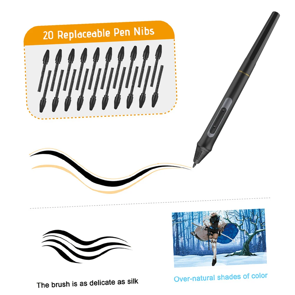 Rechargeable Stylus Pen With 8192 Pressure Levels For Bosto Tablet_voghion.com