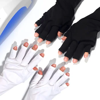 Gants Anti UV en Gel, gants de Protection professionnels pour manucure, protège les mains, Nail Art, gants extensibles sans doigts pour la maison et l'extérieur