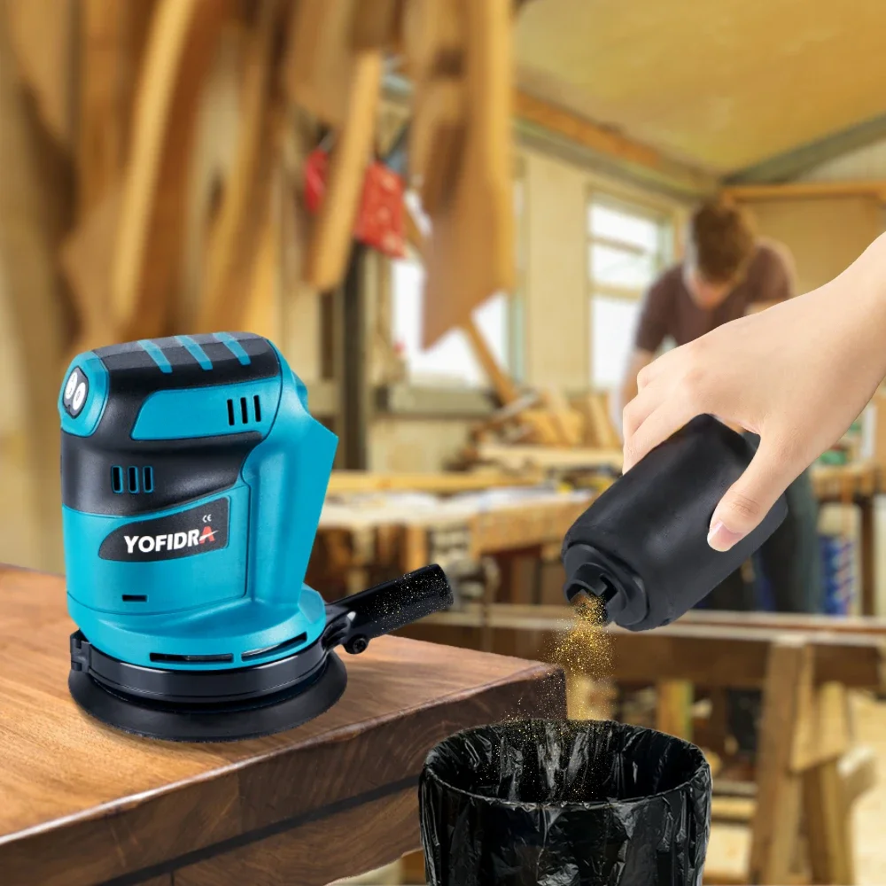5 Inch Cordless Electric Orbital Sander Wood Grinder 3 Gears Polishing Grinding Machine Power Tools For 18V Battery electric grinder electric sander cordless sander cordless grinder