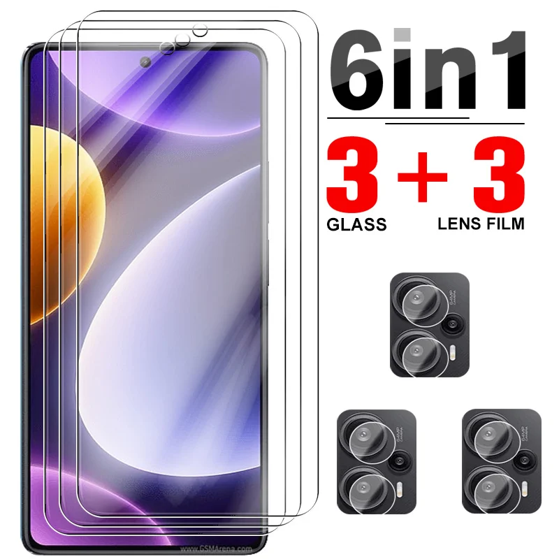 

6 в 1 закаленное стекло для Xiaomi Redmi Note 12 Turbo 5G, защита экрана смартфона Redmy Note12 12 Turbo, Защитная пленка для камеры