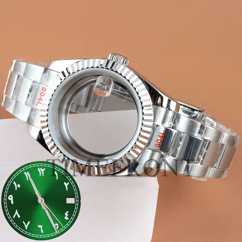 Silver/Black 36mm 39mm nh35 Watch Case with pink Sunburst Dial and Hands For Datejust NH35 NH36 Movement Waterproof Oyster Strap - Image 21