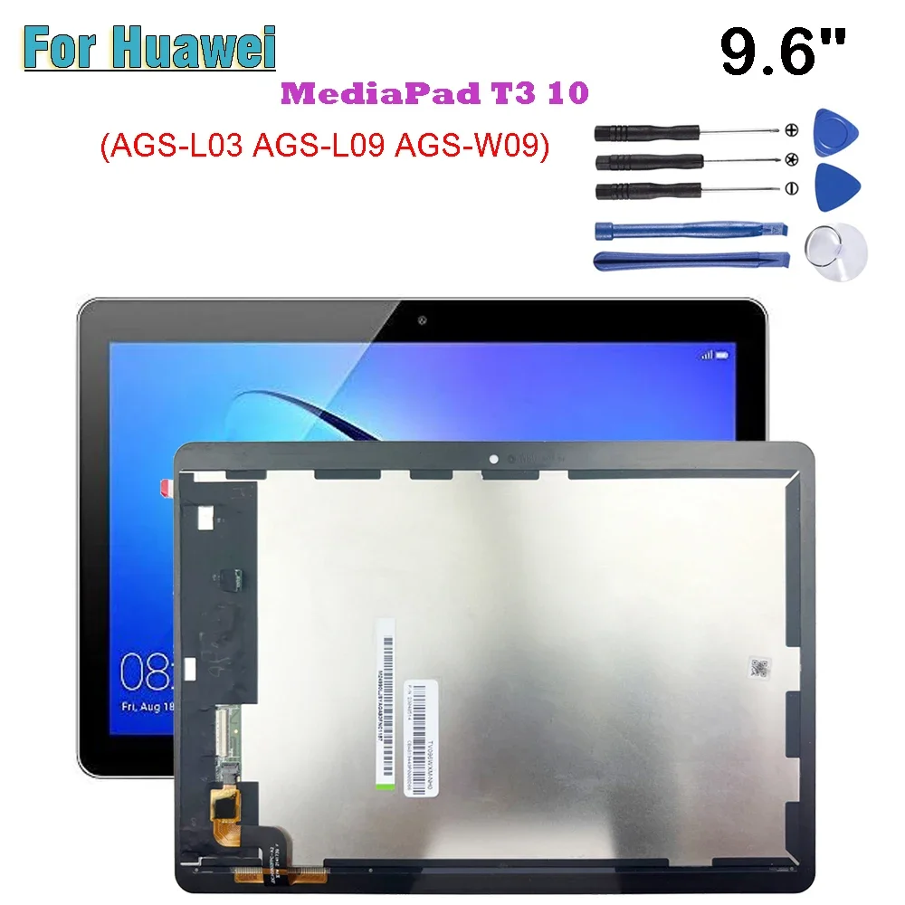 

9.6" AAA+ For Huawei MediaPad T3 10 AGS-L03 AGS-L09 AGS-W09 LCD Display Touch Screen Digitizer Glass Assembly Repair