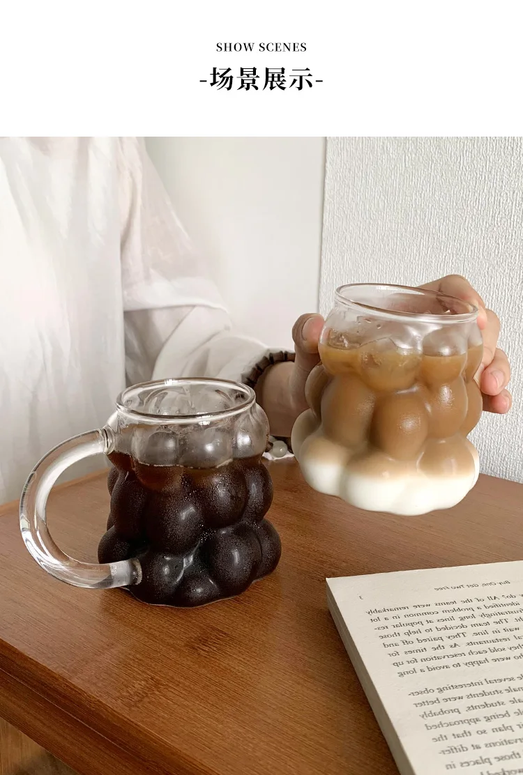 Creative Glass Mug Retro Coffee Milk Cup Transparent Breakfast Cups Wine Latte Cocktail Glasses