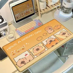 Large Cute Capybara Cartoon Mouse Pad - Non - Slip Rubber Office Decor Kawaii Anime Desk Mat Rug - 600x300x2mm (Capybara - 12)