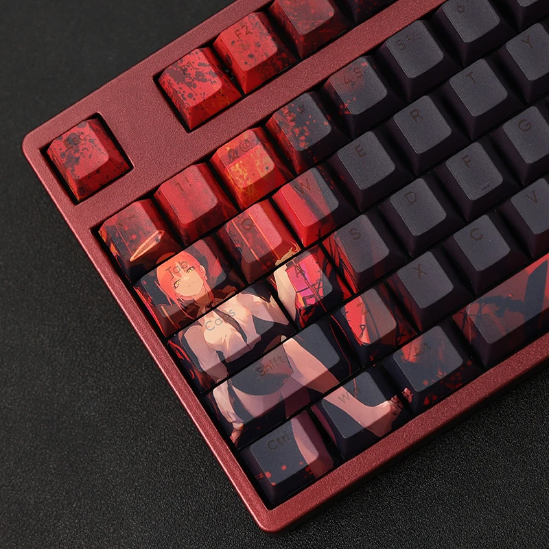 Motosserra Homem Tema Anime Keycap Transparente Pbt Material Cereja Perfil Adequado para Tampa de Teclado Mecânico - Imagem 5