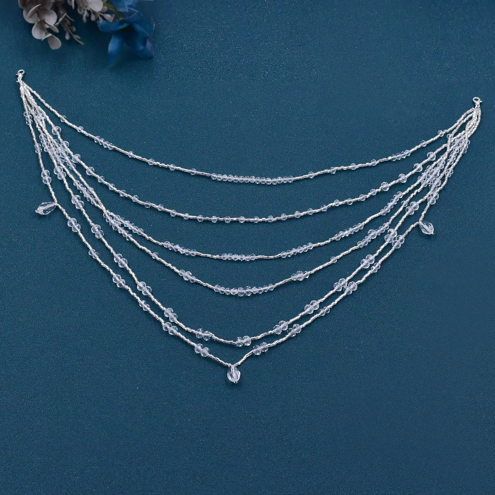 Jewelry Bride Wedding Accessories Crystal Tassel Pendant Necklace Women's Bolero Shawl Dress Shoulder Decoration SG04 - 6