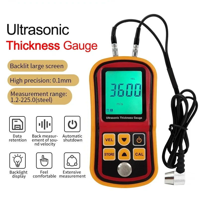 

Tools 1.2-255mm Ultrasonic Coating Thickness Gauge 0.1micron Car Paint Film Thickness Gauge for Car Paint Tool Tester Measuring