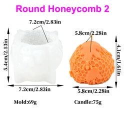 Charming Honeycomb Candle Silicone Mold for DIY Scented Creations - Perfect for Home Decor, Parties, Gifts & Crafts (Round honeycomb 2)