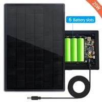 Panneau solaire 25W avec contrôleur de Charge MPPT, sortie 5V 12V 18650, lampe LED étanche alimentée par batterie pour routeur WiFi 3G CPE 4G 1