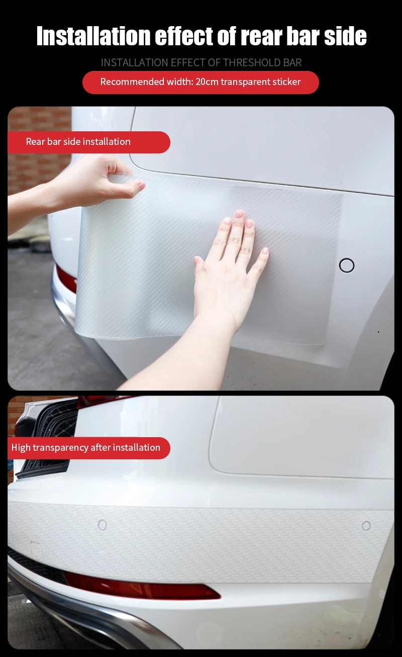 Description Picture 4 of itemTransparent Carbon Fiber Car Threshold Portector Moulding Strip Trim Bumper Strip Door Sill Film Anti Scratch Guards Car Sticker